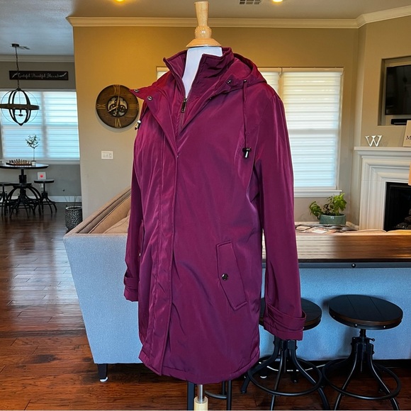 HFX Women’s Jacket size Large Quilted Lining Hooded Water & Wind Resistant FLAW - Picture 5 of 16